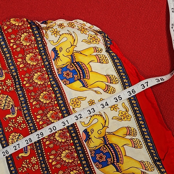 Elephant Peacock graphics pareo sarong wraparound skirt small medium NWOT - Picture 5 of 12